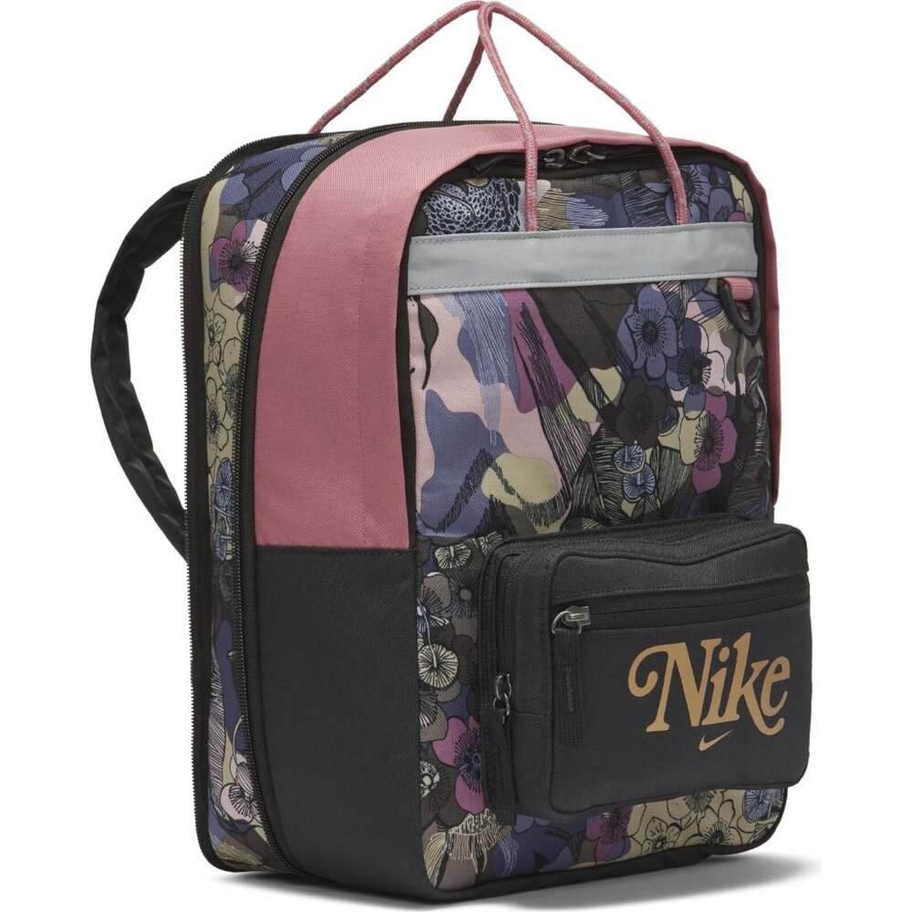 NEW NIKE TANJUN SMALL SCHOOL BACKPACK BOOKBAG PINK BLACK FLORAL HERITAGE